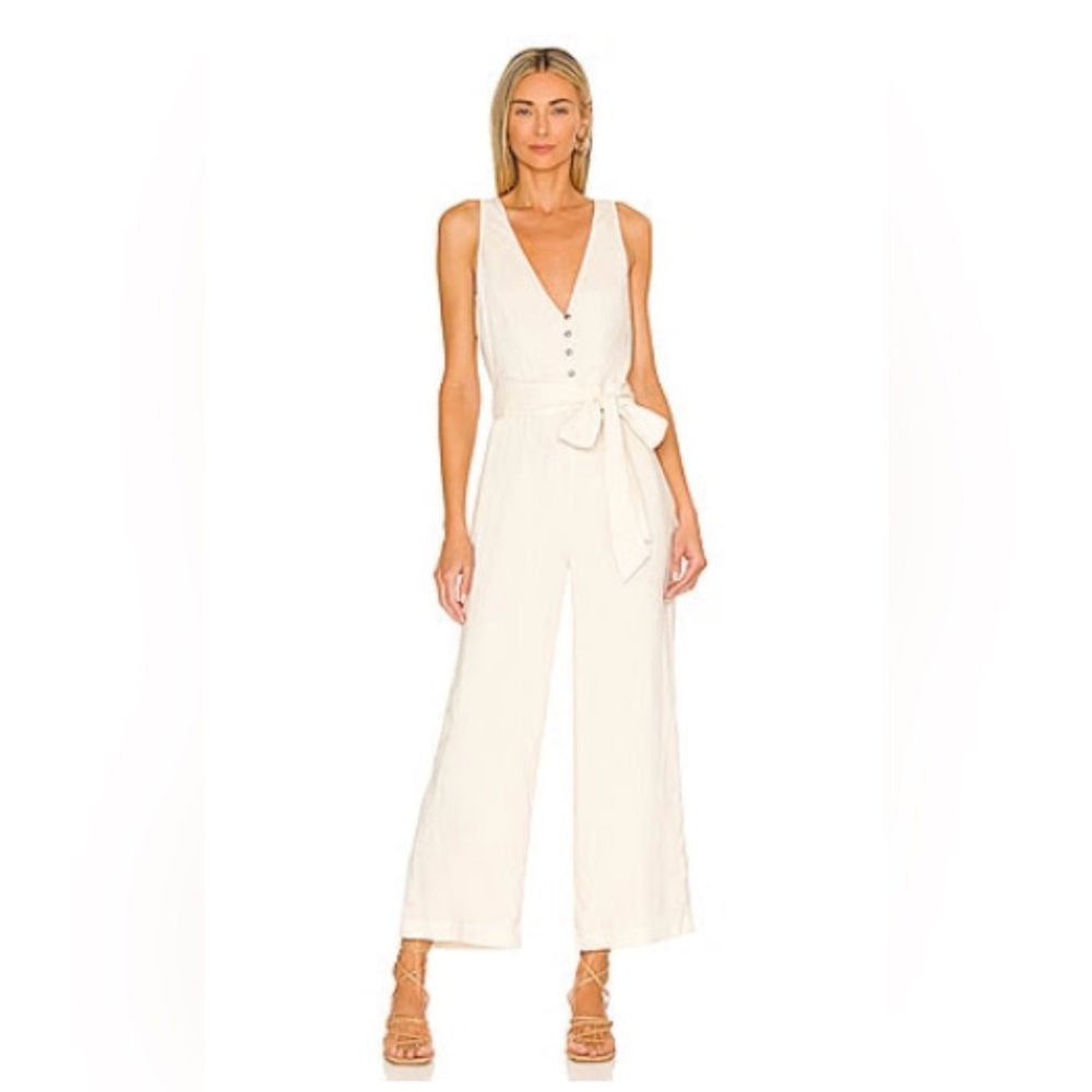 MAJORELLE Cream Button-Front Jumpsuit